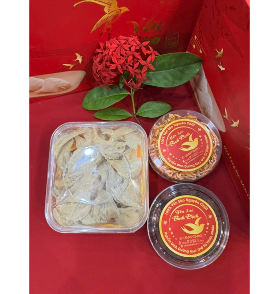 Chân yến thô Trọng lượng 50g - Yến thô tự nhiên - Tặng kèm nhíp + Táo đỏ + Đường phèn