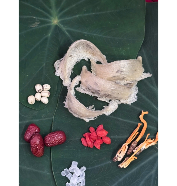 Yến thô tự nhiên - Ít lông - Trọng lượng 50g - Tặng kèm nhíp + Táo đỏ + Đường phèn