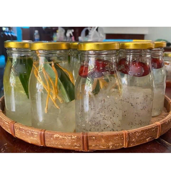 Set Yến Bình Định - chưng mix vị Táo đỏ + Đông trùng - Hỗ trợ giấc ngủ ngon