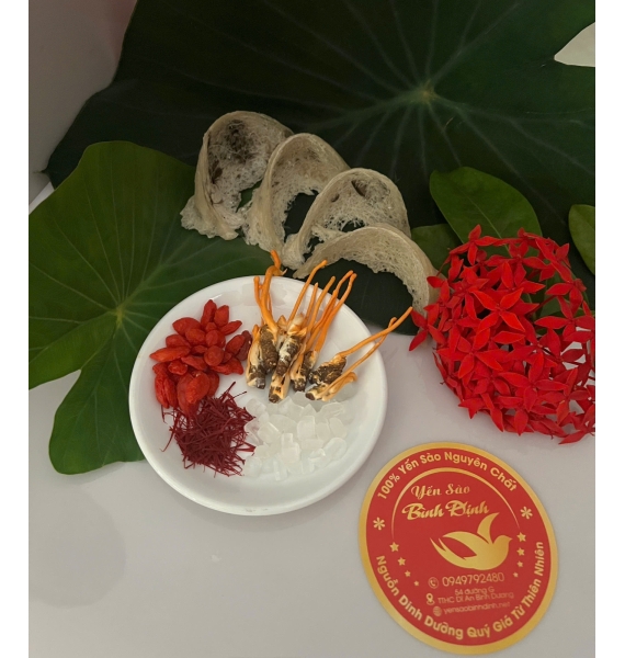 Yến thô tự nhiên - Ít lông - Trọng lượng 20g - Tặng kèm nhíp + Táo đỏ + Đường phèn