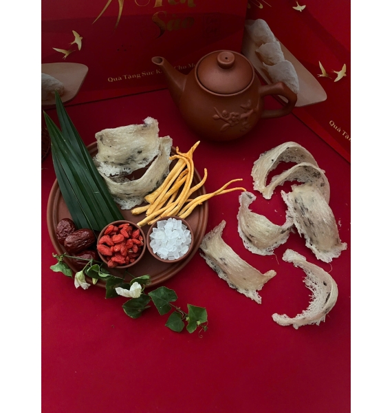 Yến thô tự nhiên - Ít lông - Trọng lượng 100g - Tặng kèm nhíp + Táo đỏ + Đường phèn